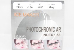 Линзы PHOTOCHROMIC Ф70 индекс 1.56 (полимерное. EMI зелёный блик) серые